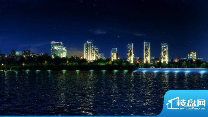 龙山广场夜景水面效果图