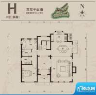 一渡新新小镇h户型首层平面图 面积:153.66平米