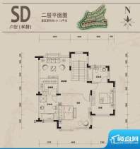 一渡新新小镇sd户型二层平面图面积:101.12平米