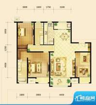 鸿坤·曦望山D3户型 3室2厅2卫面积:149.00平米