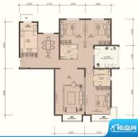 润泽公馆C-2户型 3室2厅2卫1厨面积:168.00平米