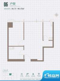 珺悦国际06户型图 4室面积:66.47平米