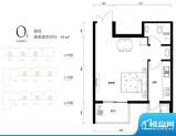 上林溪南区O1户型图 1室1厅1卫面积:44.00平米