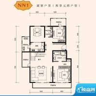 朱雀门家苑NN1西单元西户型首层面积:260.08平米