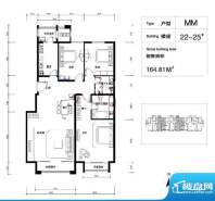 朱雀门家苑MM户型图 3室2厅2卫面积:164.81平米