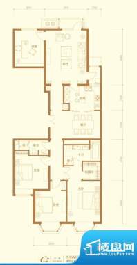公园1872C2户型 4室2厅2卫1厨面积:220.00平米