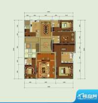 西山壹号院C2标准层户型 4室2厅面积:383.00平米