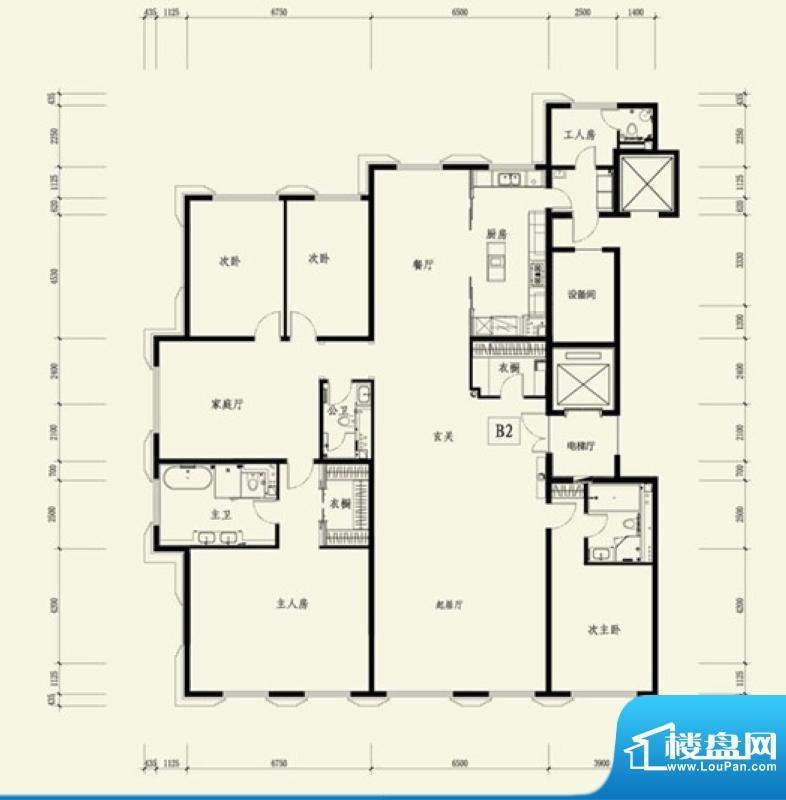 金茂府B2户型 4室3厅4卫1厨面积:381.62平米