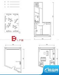 中弘北京像素B1户型 2室1厅2卫