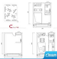 中弘北京像素C3a户型 2室1厅2卫