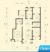 金科廊桥水岸平层户型C 3室2厅面积:135.00平米