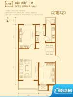 联港·幸福湾M户型图 2室2厅1卫面积:91.00平米