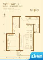 联港·幸福湾N户型图 1室2厅1卫面积:64.15平米