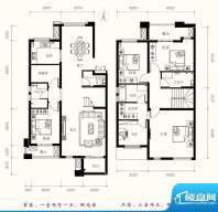 一品嘉园户型图-H3边户型 4室2