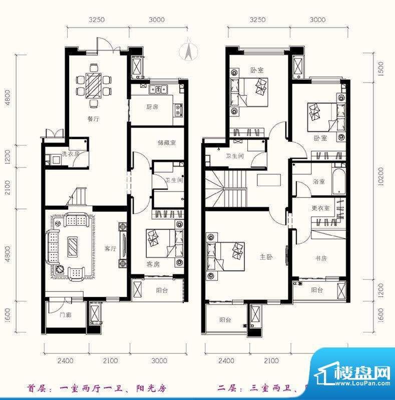 一品嘉园户型图-G3反户型 4室2