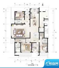 五矿万科如园B户型首层户型图 面积:260.00平米