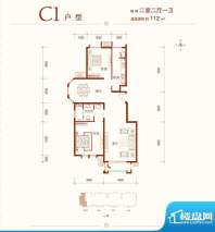 建邦华庭C1户型图 2室2厅1卫1厨面积:112.00平米