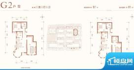建邦华庭二期G2-02户型 2室2厅面积:97.00平米