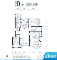 北京城建徜徉集D1-2户型 3室2厅面积:139.00平米