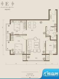 塞纳维拉·永定华庭E户型图 2室面积:92.15平米