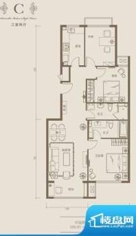 塞纳维拉·永定华庭C户型图 3室面积:100.91平米