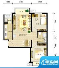 首城国际中心B8#楼2-H户型 2室面积:85.74平米