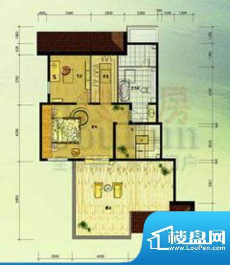 北京奥林匹克花园ⅢC1边-SY户型面积:57.61平米