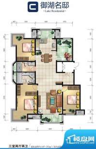 领海朗文世家C户型 3室2厅2卫1面积:147.00平米