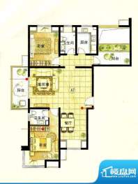 保利叶语A7户型 2室2厅2卫1厨面积:123.00平米