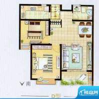 艺泰安邦B型户型图 2室2厅1卫1面积:91.31平米