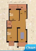 嘉益园D1户型图 2室2厅1卫1厨面积:88.91平米