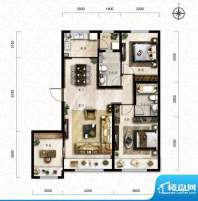 保利中央公园C1户型 3室2厅2卫面积:116.00平米