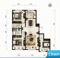 保利中央公园C2户型 3室2厅2卫面积:128.00平米