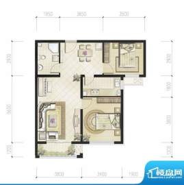 恒华·安纳湖北区2居户型 2室2面积:88.00平米