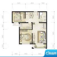 恒华·安纳湖北区2居户型 2室2面积:88.00平米