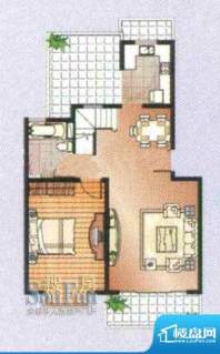 现代华庭复式C型上层 1室2厅1卫面积:135.72平米