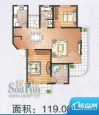 现代华庭2室2厅2卫1厨面积:119.08平米