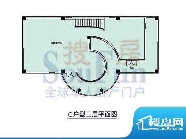 紫玉山庄四期C三层平面图户型 