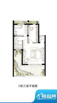 沿海郦墅别墅C1户型三层 2室1卫面积:212.00平米