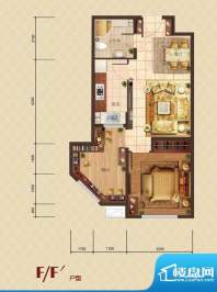 珠光御景F户型户型图 1室2厅1卫面积:49.25平米