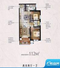上海香溢花城两房两厅一卫9#K面积:112.00平米