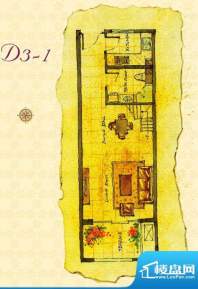 首邑溪谷D3-1户型图 1室1厅1卫