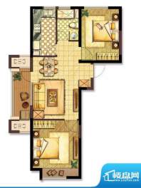 秋霞坊A3户型 2室2厅1卫1厨面积:80.00平米