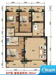 众智慧谷B户型 3室2厅2卫1厨面积:155.00平米