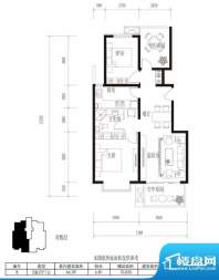 中国铁建青秀城小高层B奇数层户面积:86.93平米