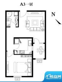 建工双合家园A3一居户型图 1室