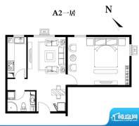 建工双合家园A2一居户型图 1室