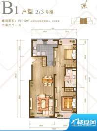 力宝广场·诗礼庭公寓B1户型图面积:110.00平米
