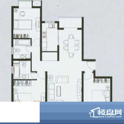 绿地金色水岸3室2厅2卫1厨面积:127.00平米