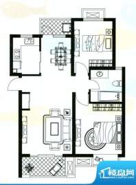明城海湾新苑B3户型 2室2厅1卫面积:90.80平米